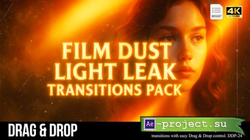 Videohive - Film Dust Light Leak Transitions Pack MOGRT - 61368617 - Premiere Pro Templates