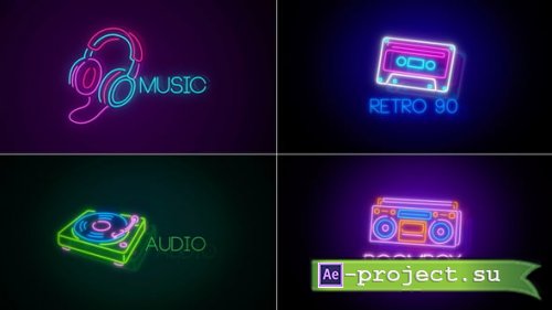 Videohive - Neon Sign V8 - Music Element - 61390221 - Project for After Effects