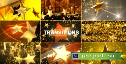 Videohive - Gold Star Transitions Pack - 7709868 - Project for After Effects