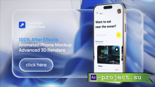 Videohive - Animated Phone Mockup Pack � 10 Liquid Glass Scenes with Customizable Icons, Colors and UI Templates - 61429445