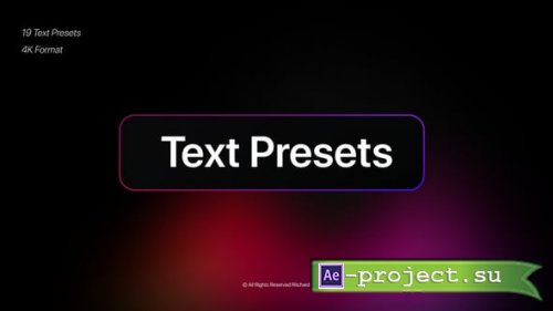 Videohive - Text Presets - 61476567 - Project for After Effects