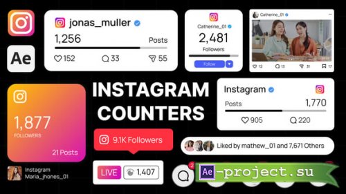 Videohive - Instagram Social Counters & UI Elements - 61519519 - Project for After Effects