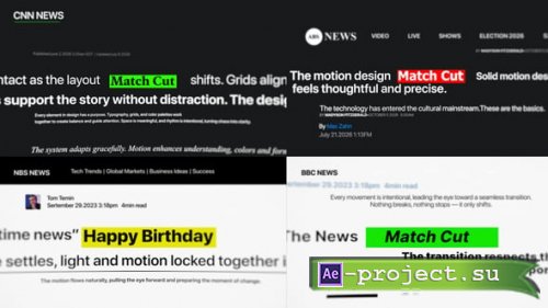 Videohive - Match Cut - 61527250 - Project for After Effects