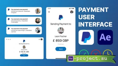 Videohive - Payment App UI Animation - 61533150 - Project for After Effects