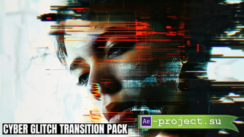 Videohive - Cyber Glitch Transitions Fast Digital Distortion FX Pack For DaVinci Resolve - 61527965