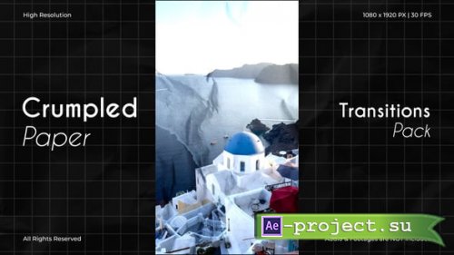 Videohive - Vertical Crumpled Paper Transitions Pack for After Effects - 61548583