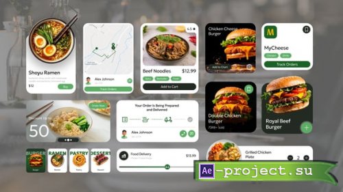 Videohive - App Food Delivery UI Widget - 61466016 - Project for After Effects