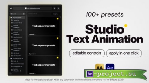 Videohive - Studio Text Animation: 100+ Text Presets with Custom Controls for After Effects - 61566714