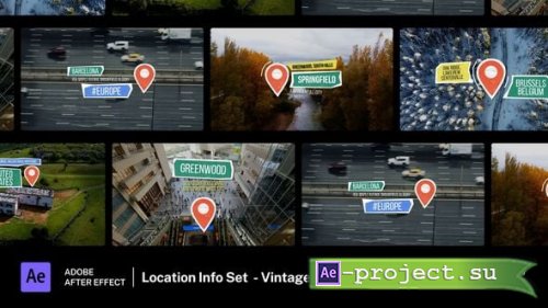 Videohive - Location Info Set Vintage Ripped Paper - 61104035 - Project for After Effects