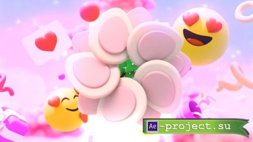 Videohive - Valentine's Day 3D Emoji Opener - 61576931 - Project for After Effects