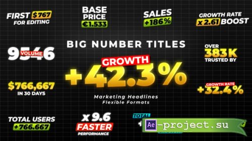 Videohive - Big Number Titles - Marketing Headlines - 61688279 - Project for After Effects