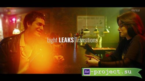 Videohive - Fast Light Leaks Transitions Horizontal & Vertical 2V - 61599807 - Project for After Effects