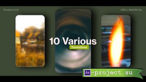 Videohive - Trendy 10 Various Transitions for Reels & Shorts - 61601344 - Project for After Effects