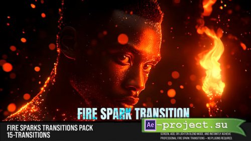Videohive - Fire Sparks Transitions Pack For DaVinci Resolve - 61680036