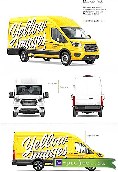 HQ Panel Van Mockup 7-in-1 Pack 64660