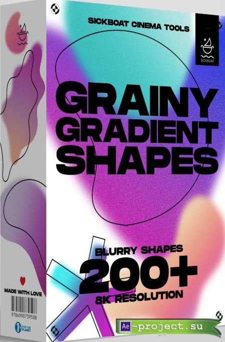 Grainy Gradient Shapes + Blurry Shapes [PNG]