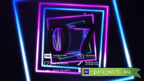 Videohive - Neon Shape&Lines Constructor Countdown - 61809325 - Project for After Effects