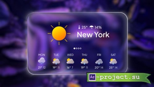 Videohive - Liquid Glass Weather Forecast Widgets - 61896541 - Project for After Effects
