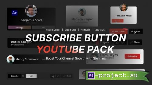 Videohive - Subscribe Button Youtube Pack - 61871723 - Project for After Effects