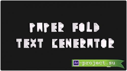 Videohive - Paper Fold Text Generator � Origami Style Animated Typography - 61985685