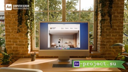 Videohive - Computer Monitor Screen Animations � Zoom In & Camera Moves � Loft Interior | AE Template - 62017135