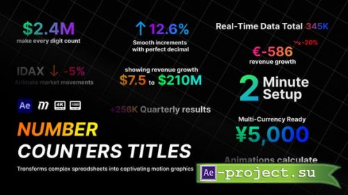 Videohive -  Number Counters Titles - 62047772 - Project for After Effects