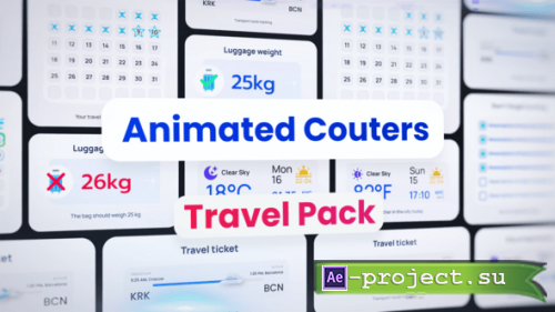 Videohive - Travel Counters Pack � Luggage Weight, Weather, Booking Calendar, Route Progress, Checklist UI - 62099091