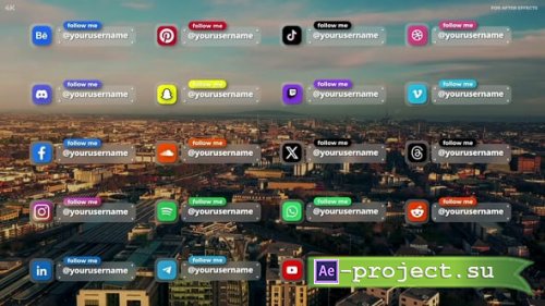 Videohive - Frosted Glass Social Media Lower Thirds - 62157263 - Project for After Effects