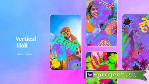 Videohive - Vertical Holi Transitions - 62157343 - Project for After Effects
