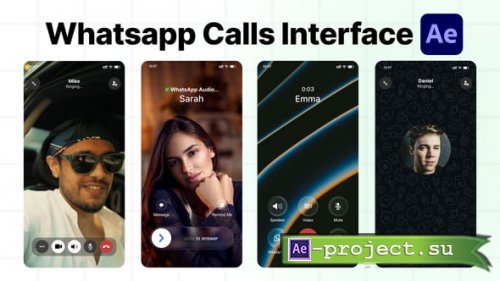 Videohive - WhatsApp Video and Audio Call UI (Automated) - 62181584 - Project for After Effects