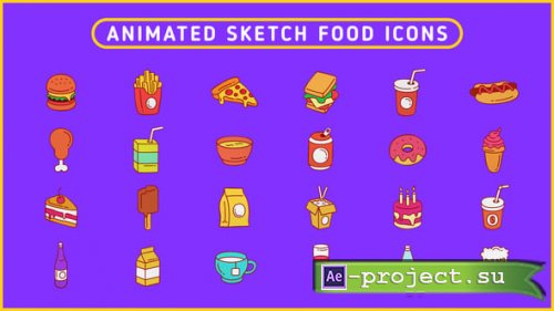 Videohive - Sketch Food Icons - 62172170 - Project for After Effects