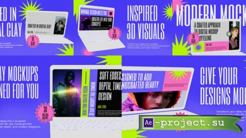 Videohive - Laptop Clay Mockup Landscape - 59558382 - Project for After Effects