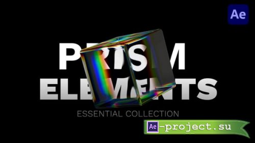 Videohive - Iridescent Glass 3D Shapes Pack � Prism Refraction & Chromatic Aberration Elements | After Effects - 62255758