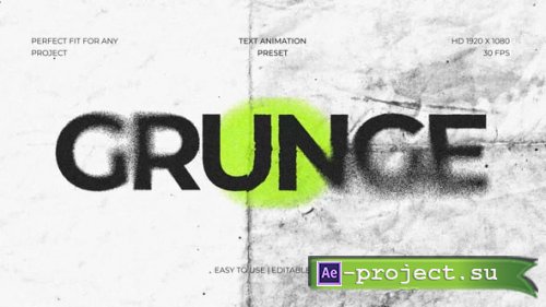 Videohive - Grunge Texture Preset Animation - 62260558 - Project for After Effects