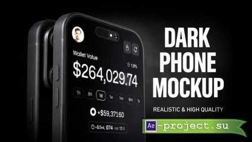 Videohive - Dark Phone Mockup | Mobile App Presentation - 62282755 - Project for After Effects