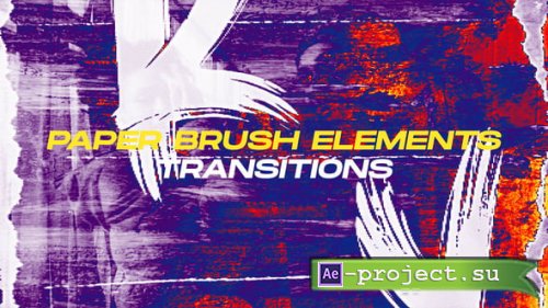 Videohive - Paper Brush Elements Transitions | MOGRT - 60229406 - Premiere Pro Templates