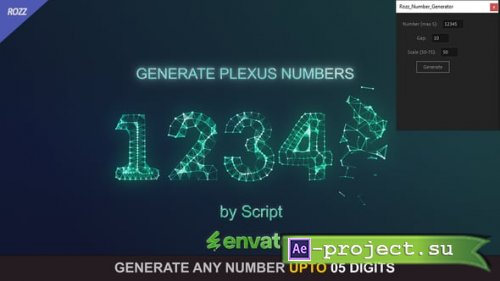 Videohive - Number Generator Digits Plexus - 62377899 - Project for After Effects