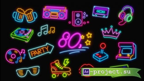 Videohive - Neon Elements (80s Nightlife Icons) - 61398471 - Project for After Effects