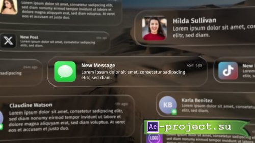 Videohive - Liquid Glass Notifications Kit - 62426037 - Project for After Effects