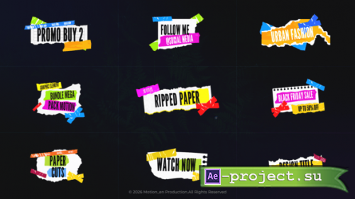 Videohive - Ripped Paper Titles - 62457640 - Project for After Effects