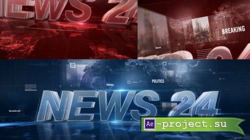 Videohive - Breaking News 24 Dynamic Broadcast Opener TV News Intro - 62473344 - Project for After Effects