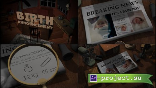 Videohive - Birth Announcement in the style of a Thriller Trailer - 62495539 - Project for After Effects