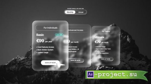 Videohive - Glass Pricing Cards - 62494861 - Project for After Effects