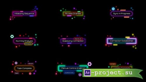 Videohive - Neon Cyber HUD Titles & Lower Thirds - 62525154 - Project for After Effects