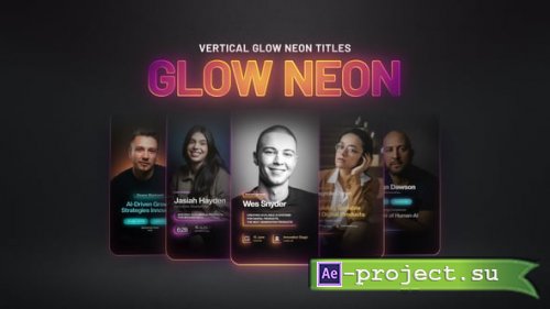 Videohive - Vertical Neon Speaker Titles - 62526713 - Project for After Effects