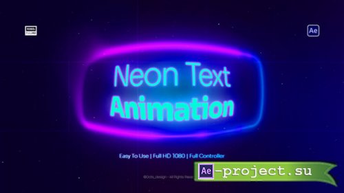 Videohive - Neon Text Animation - 62580586 - Project for After Effects