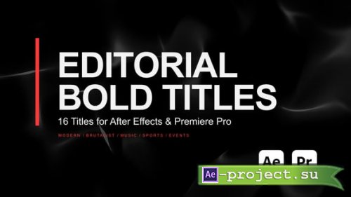 Videohive - Editorial Bold Title Pack for After Effects & Premiere Pro - 62595941