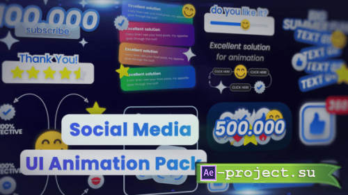 Videohive - Social Media UI Animation Pack � Likes, Subscribes, Comments, Ratings, Emojis, Reaction Badges - 62990294
