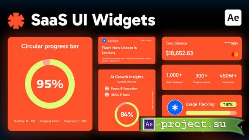 Videohive - SaaS UI Widgets - 63004857 - Project for After Effects