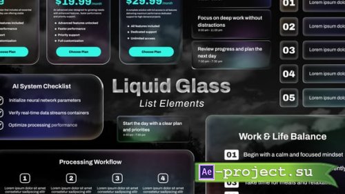 Videohive - Liquid Glass List Elements - 63051008 - Project for After Effects